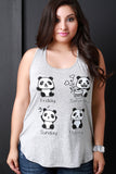 Weekend Panda Graphic Print Top