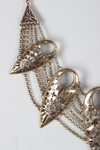 Decorative Arrow Chain Statement Necklace Set