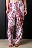 Tie Dye Side Slit Drop Crotch Pants