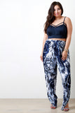 Tie Dye Side Slit Drop Crotch Pants