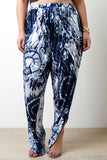 Tie Dye Side Slit Drop Crotch Pants
