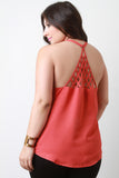 Caged Triangle Back Sleeveless Top