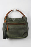 Distressed Vegan Leather Tassel Bag