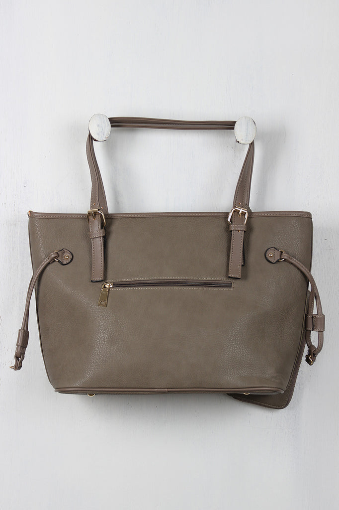 Vegan Leather Three Piece Tote Set