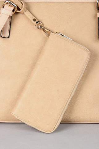 Vegan Leather Three Piece Tote Set