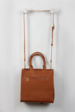Structured Boxy Vegan Leather Tote Bag