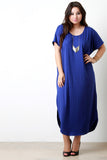 Scoop Neck Dolman Sleeves Maxi Dress