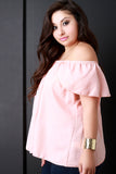 Off The Shoulder Petal Sleeves Top