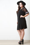 Mesh T-Shirt Striped Dress