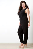 Grommet Accent Surplice Back Sleeveless Jumpsuit