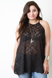 Sheer Crochet Racerback Top