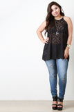 Sheer Crochet Racerback Top