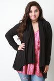 Cozy Knit Draped Collar Cardigan