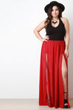 Soft Knit Marled Halter Tank Top