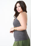 Soft Knit Marled Halter Tank Top