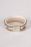 Triple Band Vegan Leather Bracelet