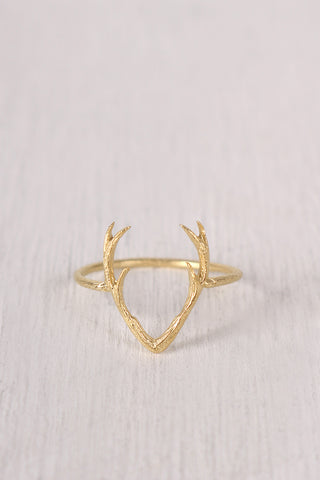Dainty Antler Ring