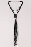 Mystic Vegan Leather Crystal Bolo Tie Choker