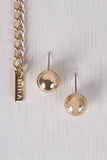 Wood Triangle Block Wire Collar Necklace Set