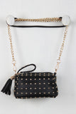 Studded Chain Link Tassel Mini Bag