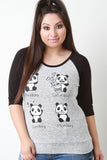 Weekend Panda Raglan Top