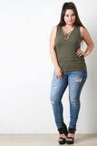 Crisscross Caged Sleeveless Top