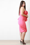 Scuba One Shoulder Peplum Ruffle Dress