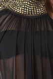 Chiffon Studded Yoke Cover Up Maxi Dress