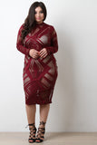 Geo Mesh Mock Midi Dress