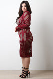 Geo Mesh Mock Midi Dress