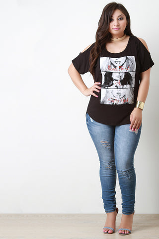 Never Trust A Pretty Girl Cold Shoulder Tee