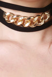 Strappy Layered Suede and Chain Choker