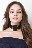 Wide Vegan Suede Belt Choker