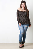 Long Sleeve Lace Bardot Top