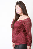 Long Sleeve Lace Bardot Top