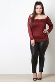 Long Sleeve Lace Bardot Top