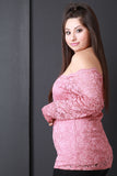Long Sleeve Lace Bardot Top
