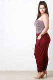 Strapless Cheetah Print Top Drop Crotch Jumpsuit
