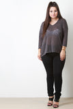 Crochet Slub Knit Sweater Top