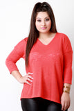 Crochet Slub Knit Sweater Top
