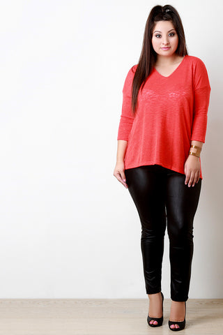 Crochet Slub Knit Sweater Top