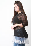 Lace Open-Knit Sweater Top