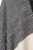 Open Fringe Hem Color-blocked Poncho