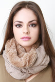 Chunky Knit Fur Lined Circle Scarf