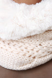 Chunky Knit Fur Lined Circle Scarf