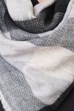 Gingham Print Frayed Hem Blanket Scarf