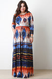 Tie Dye Stretch Knit Long Sleeve Crop Top