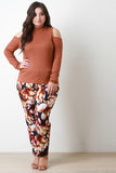 Cold Shoulder Ribbed Knit Top