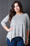 Corset Lace Up Back Marled Knit Top
