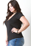 Plus Size Seamless V-Neck Top